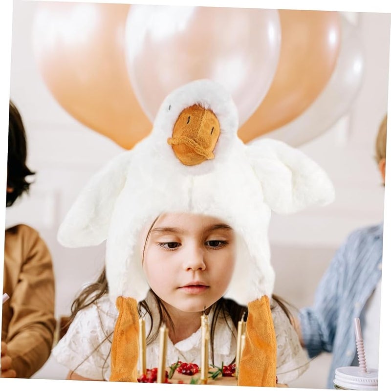 Interactive Goose Plush Headpiece Realistic Soft Prop For Storytelling Photo Shoots - Image 4